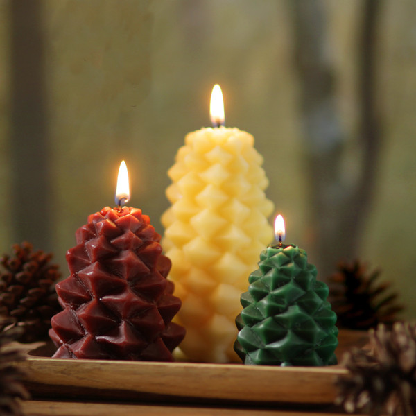 Pinecone Candles Set of 3