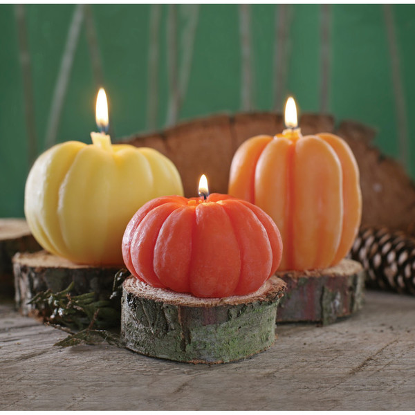 Pumpkin Candles Set of 3