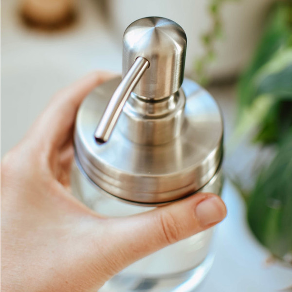 Stainless Steel Foaming Soap Pump Top for a Jar